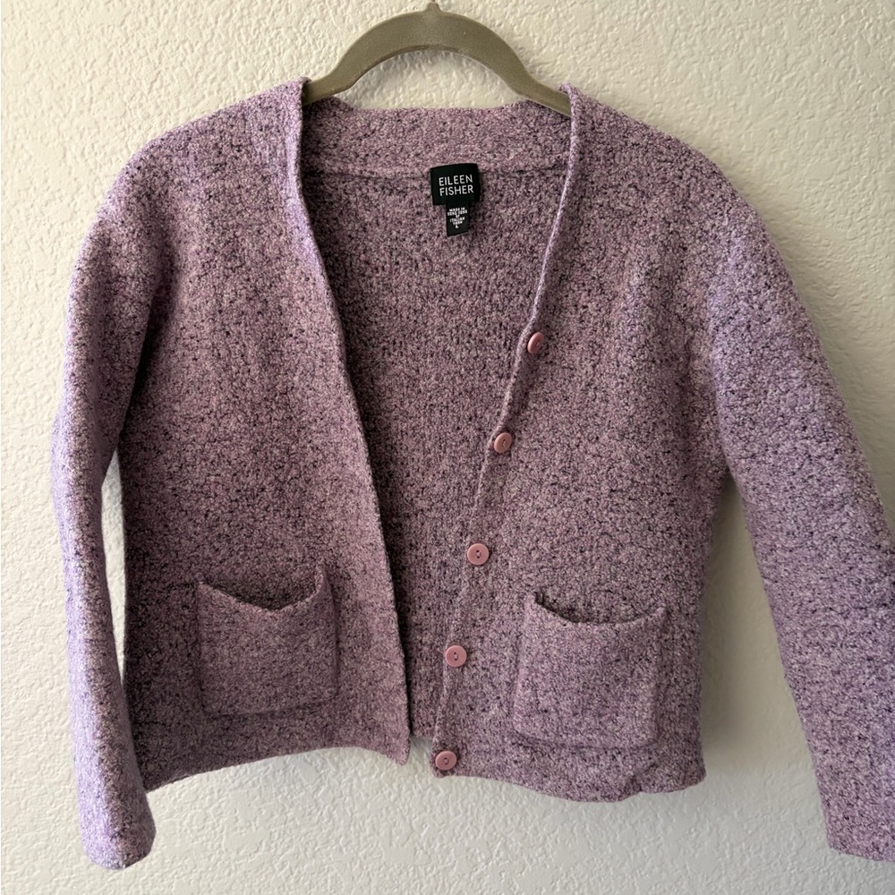 Eileen Fisher Lavender Cardigan Sweater